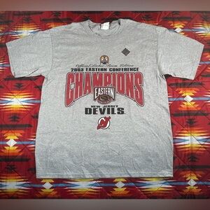 Vintage Lee NHL Eastern Conference Champions New Jersey Devils T-Shirt Large Y2K